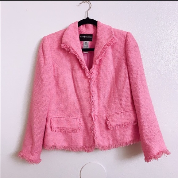 Vintage Jackets & Blazers - Pink Tweed Jacket